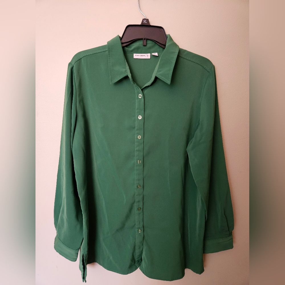 Green Oversized Button Down